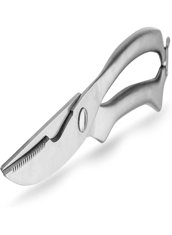 Trifecta Poultry Shears - Spring Loaded Chicken Bone Scissors with Safety Lock Utility German HC Stainless Steel Kitchen Shears for Chicken, Bone, Fish, Meat Cutter Cook Tool Shear (silver) - Image 1